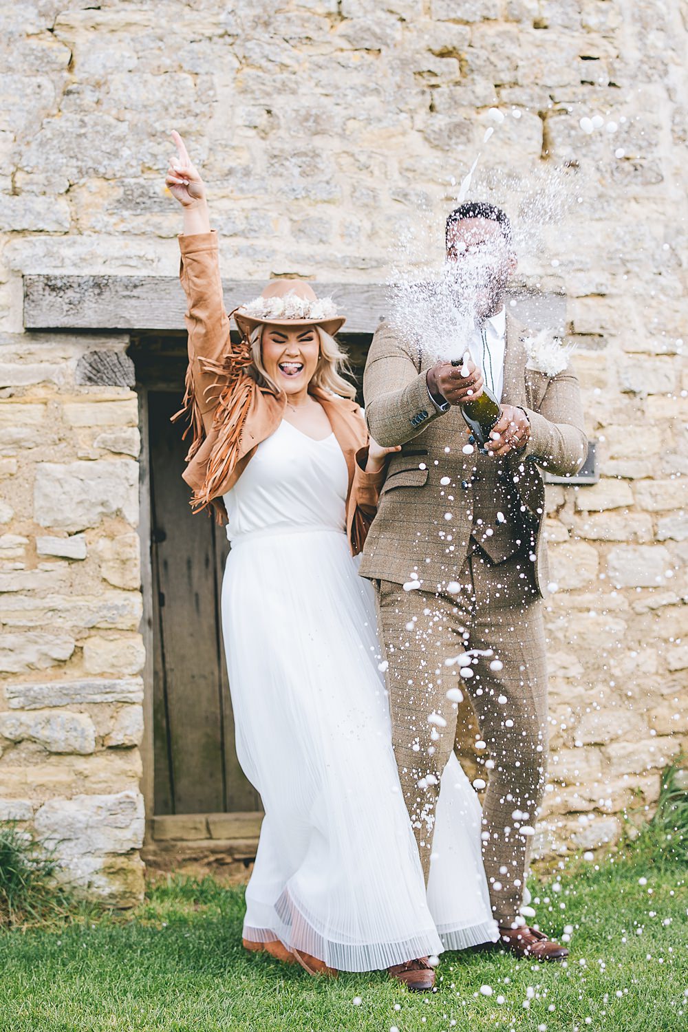 Boho Western Wedding Ideas Red Peacock Photography Champagne Pop