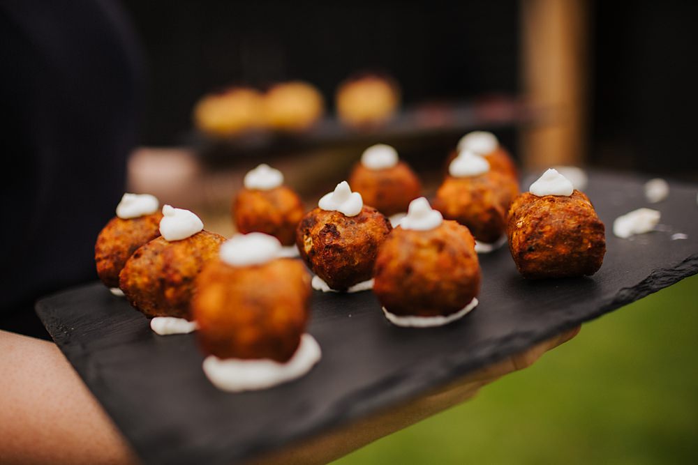 Colourful Hertfordshire Barn Wedding Binky Nixon Photography Canapes