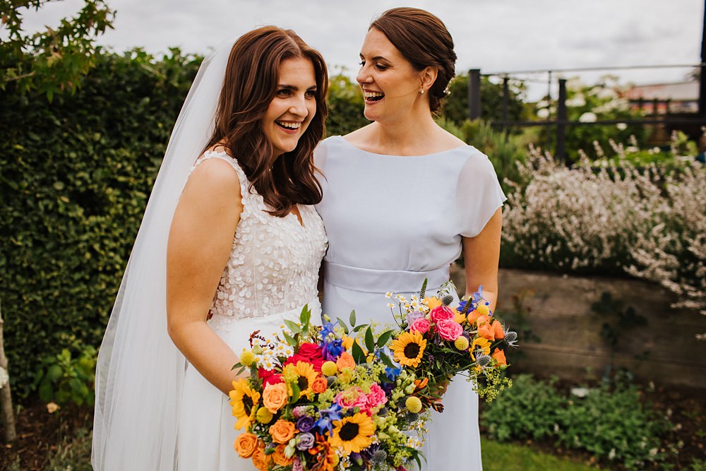 Colourful Hertfordshire Barn Wedding Binky Nixon Photography Bridesmaid Dress Pale Grey