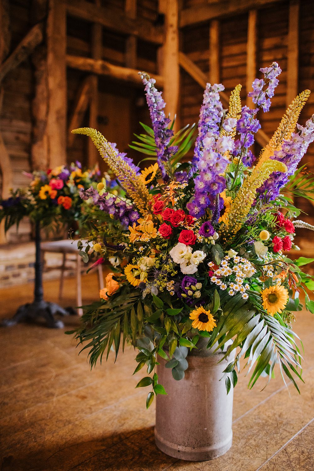 Colourful Hertfordshire Barn Wedding Binky Nixon Photography Colourful Summer Flowers Sunflower