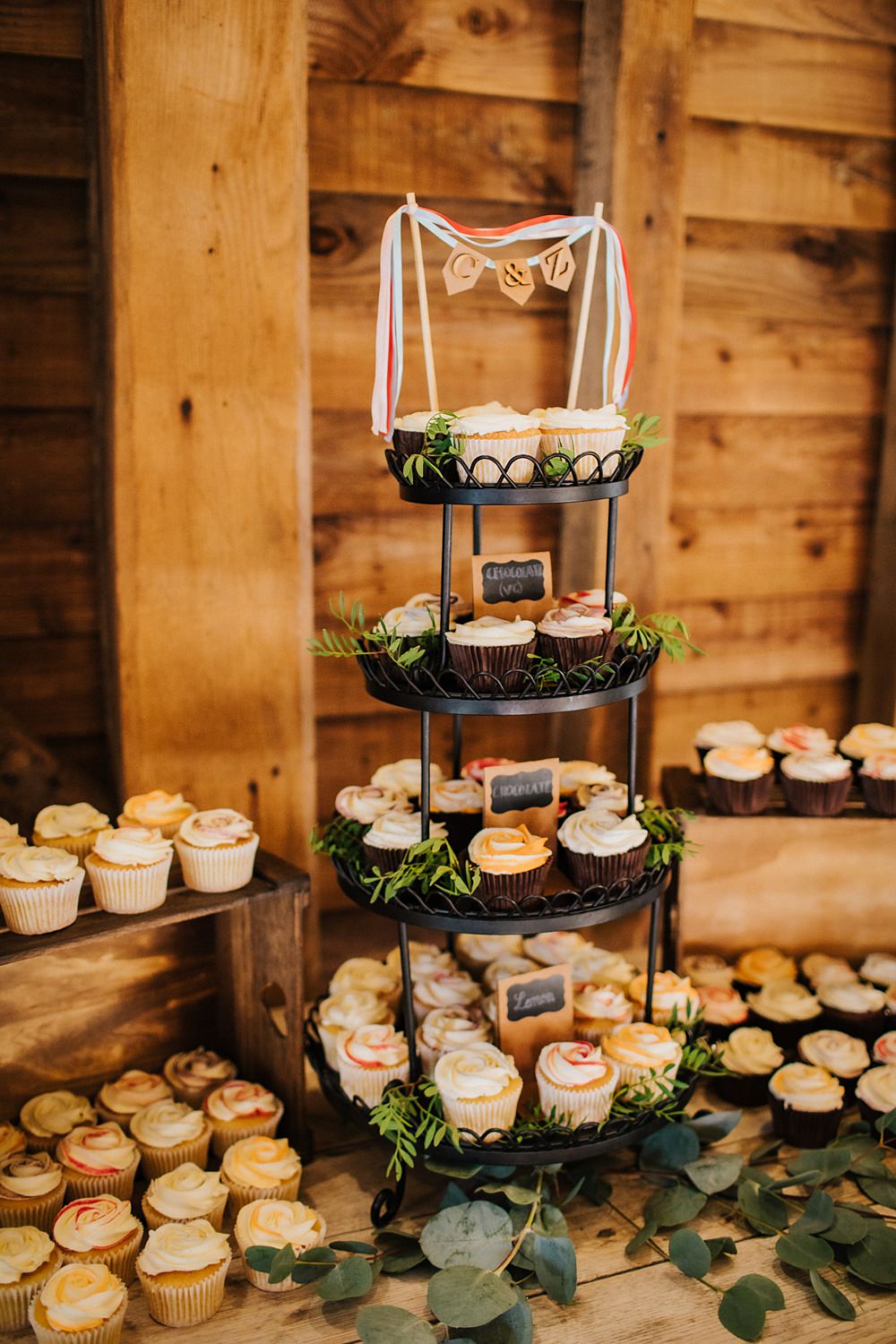 Colourful Hertfordshire Barn Wedding Binky Nixon Photography Cupcakes Cake Stand
