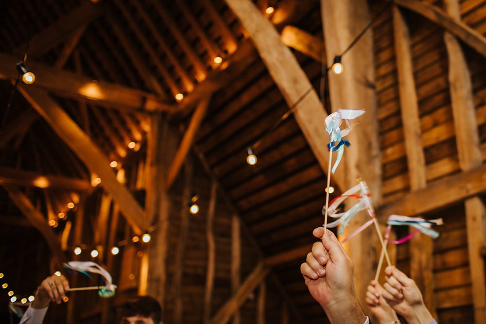 Colourful Hertfordshire Barn Wedding Binky Nixon Photography Ribbon Flags Confetti Alternative