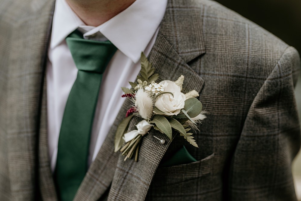 Cosy Romantic Wedding Hannah Shearman Photography Groom Buttonhole Flowers