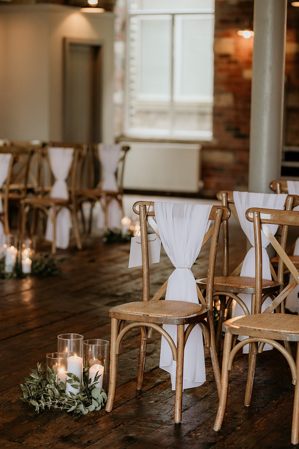 Cosy Romantic Wedding Hannah Shearman Photography Aisle Flowers Lanterns Candles