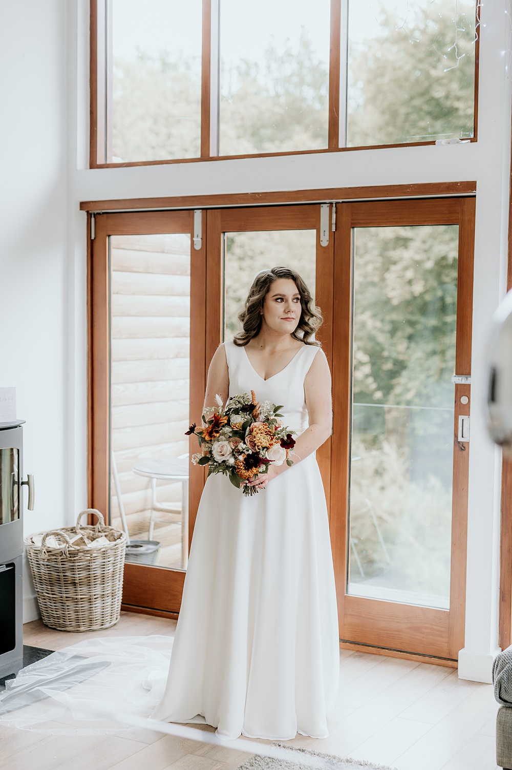 Cosy Romantic Wedding Hannah Shearman Photography Bride Bianco Dress Straps Long Veil