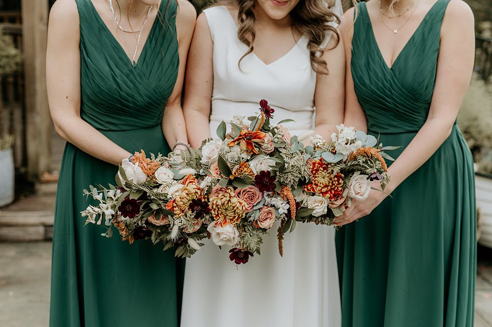 Cosy Romantic Wedding Hannah Shearman Photography Bridesmaid Bouquets Autumn Flowers