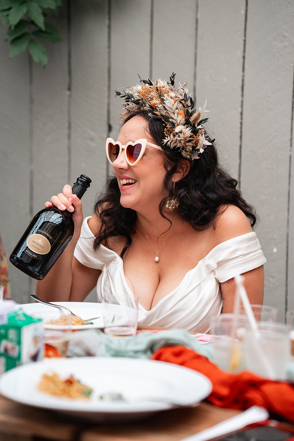 Harewood Forest Wedding Clearly Wild Photography Bride Heart Sunglasses