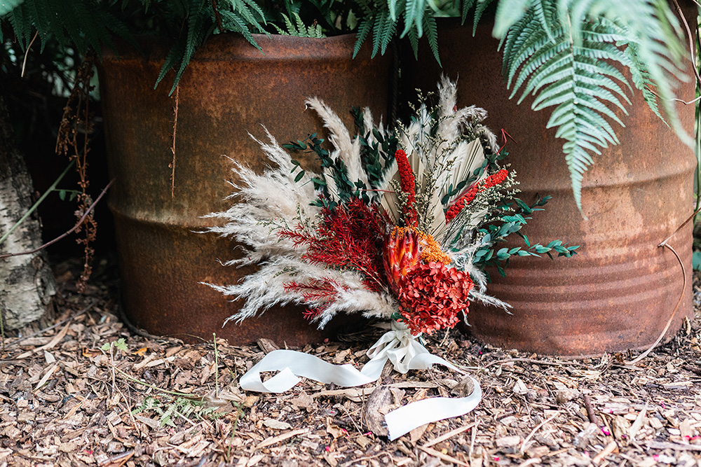 Harewood Forest Wedding Clearly Wild Photography Dried Flowers Bouquet
