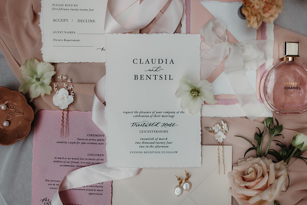Luxury Elegant Wedding Ideas Esther Louise Triffitt Photography Pale Pink Invitations Stationery Suite