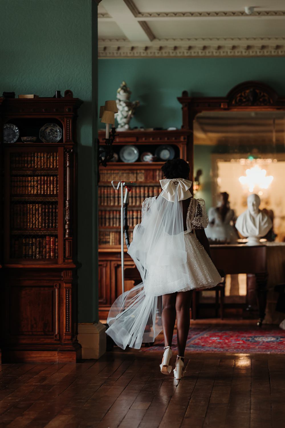 Luxury Elegant Wedding Ideas Esther Louise Triffitt Photography Bride Short Dress Long Veil Bow