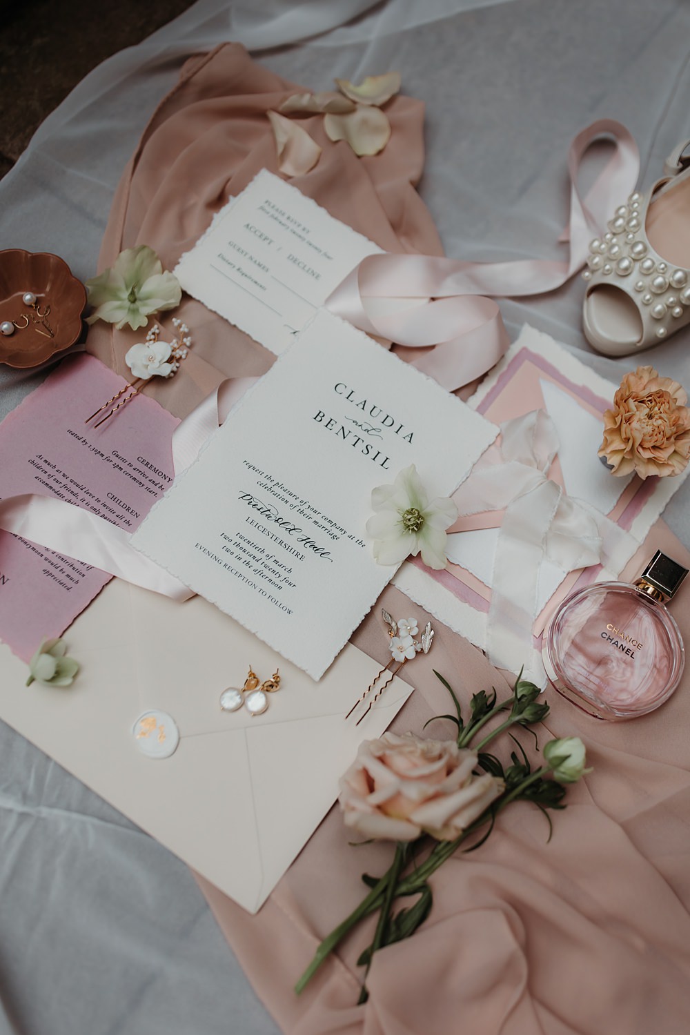 Luxury Elegant Wedding Ideas Esther Louise Triffitt Photography Pale Pink Invitations Stationery Suite