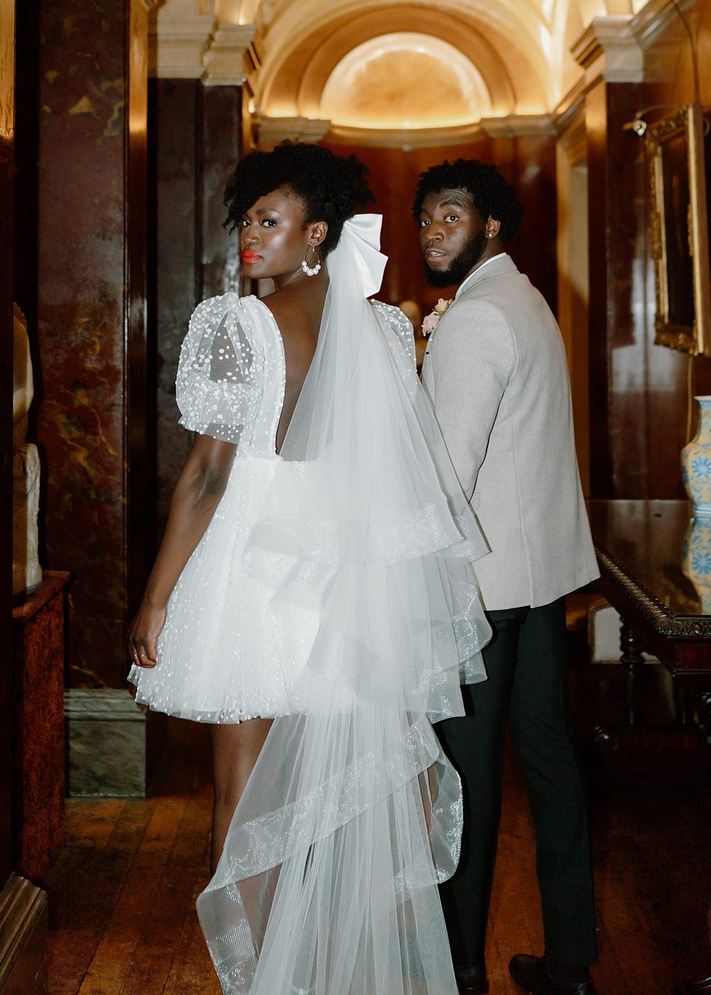 Luxury Elegant Wedding Ideas Gina Fernandes Photography Bride Short Dress Long Veil