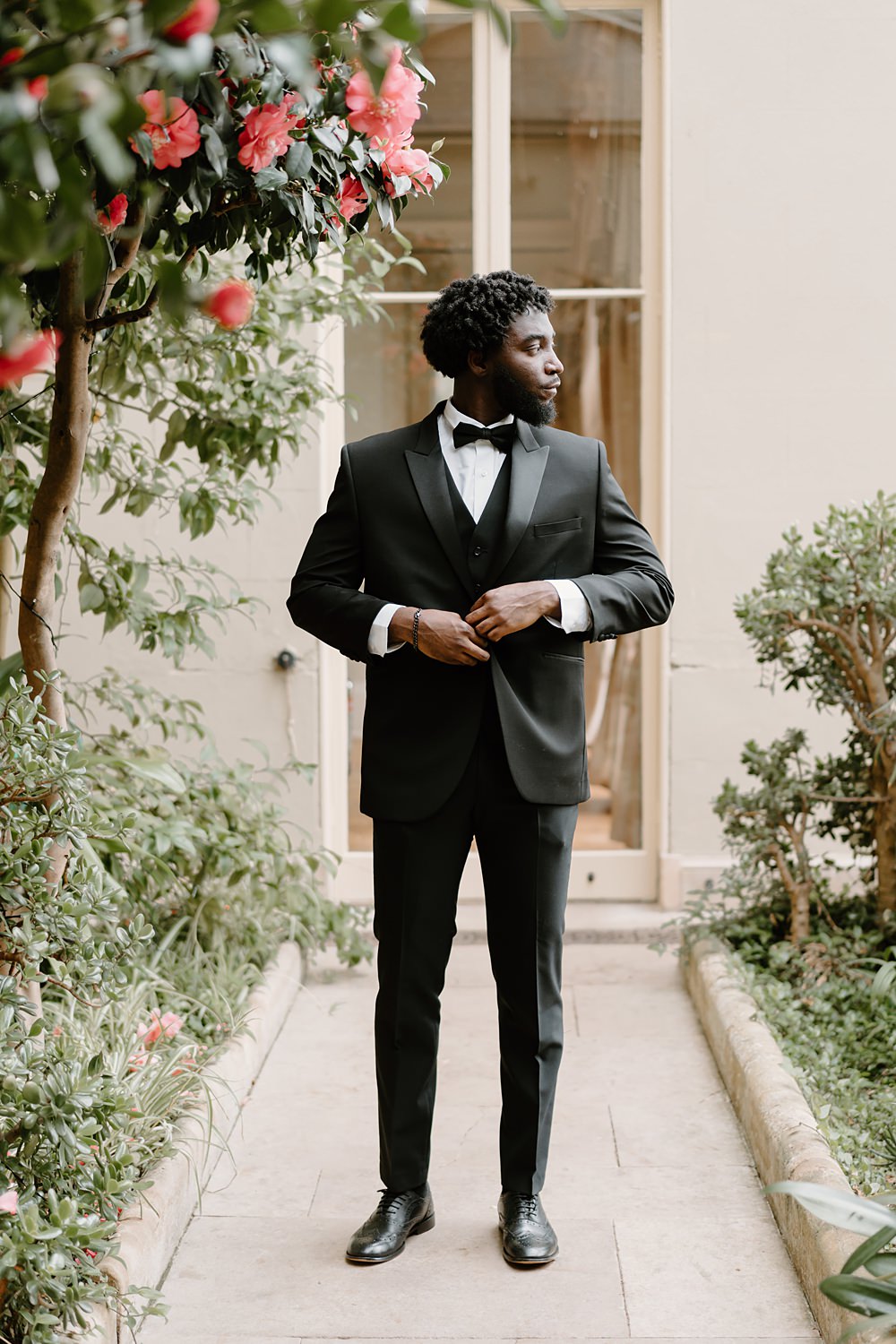 Luxury Elegant Wedding Ideas Gina Fernandes Photography Groom Black Suit Bow Tie Tuxedo