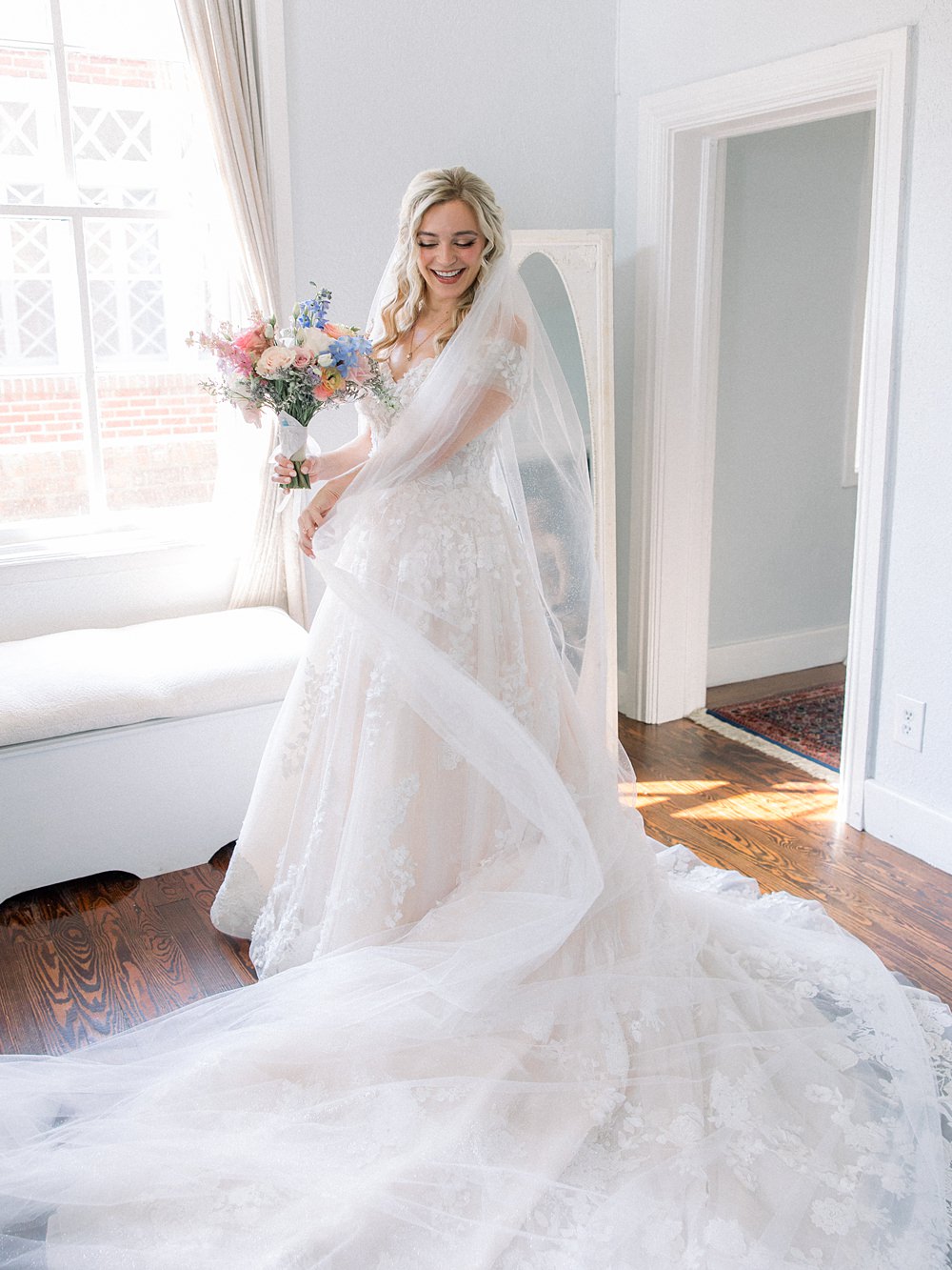 Mankin Mansion Wedding Willow Britt Studios Tulle Lace Off Shoulder Gown Veil Bride