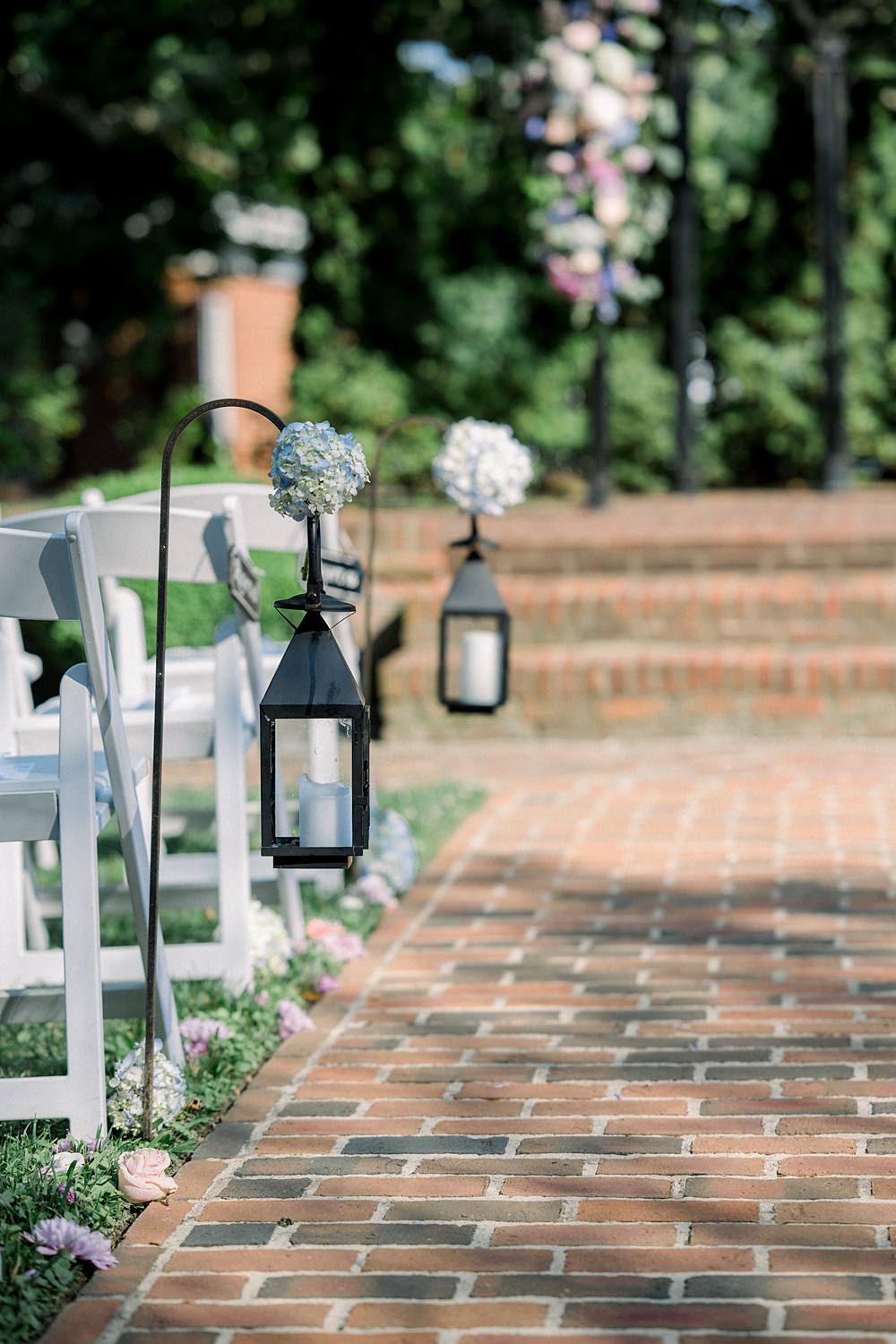 Mankin Mansion Wedding Willow Britt Studios Lanterns Flowers Aisle Decor