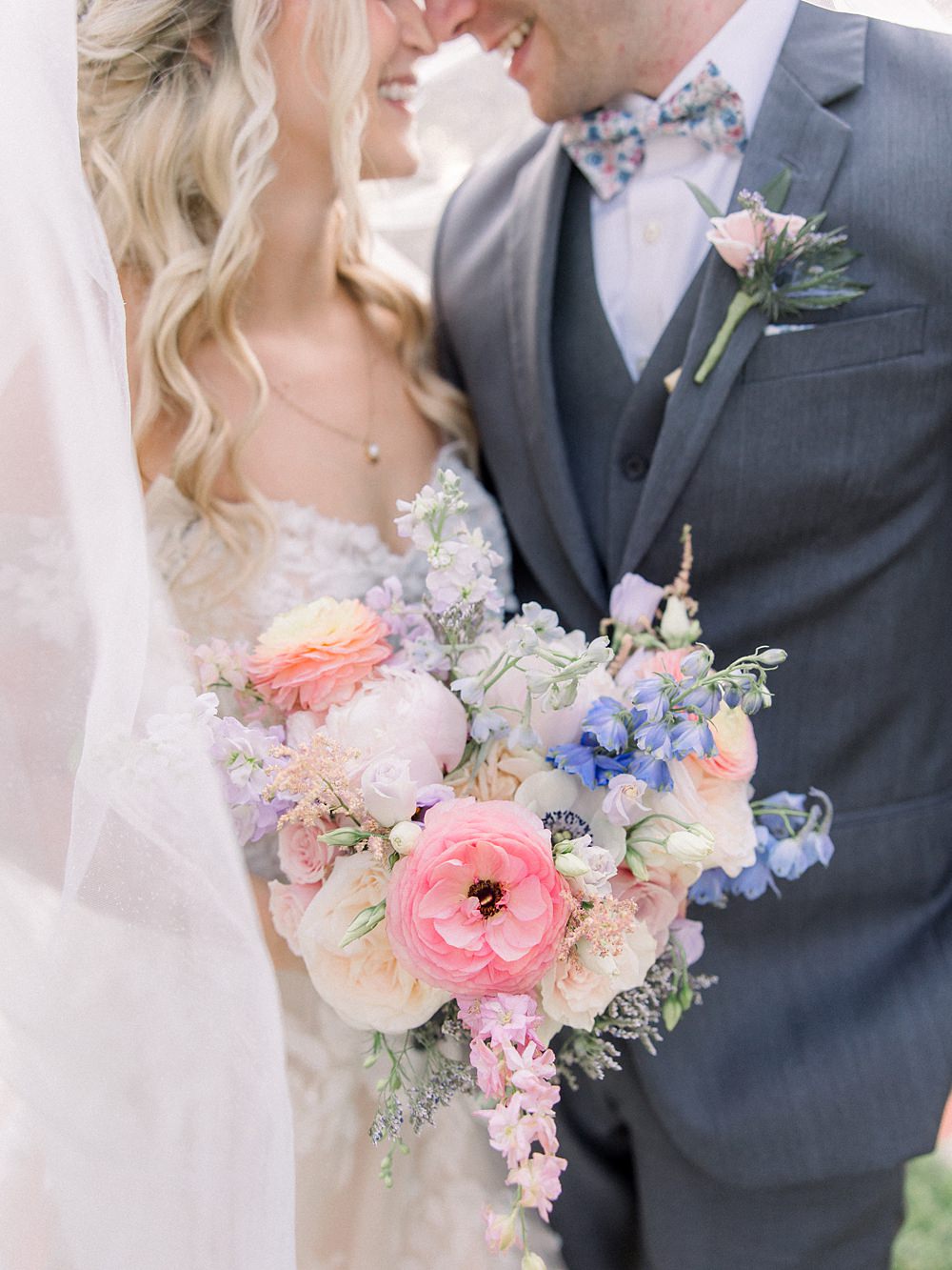 Mankin Mansion Wedding Willow Britt Studios Bouquet Flowers Bride Pastel Pink Blue Peach