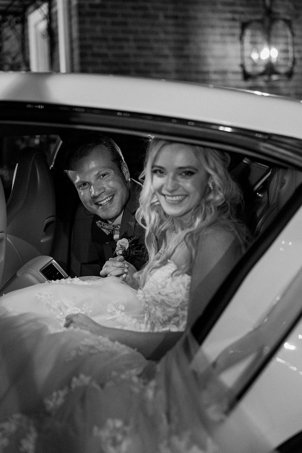 Mankin Mansion Wedding Willow Britt Studios Exit Getaway Car