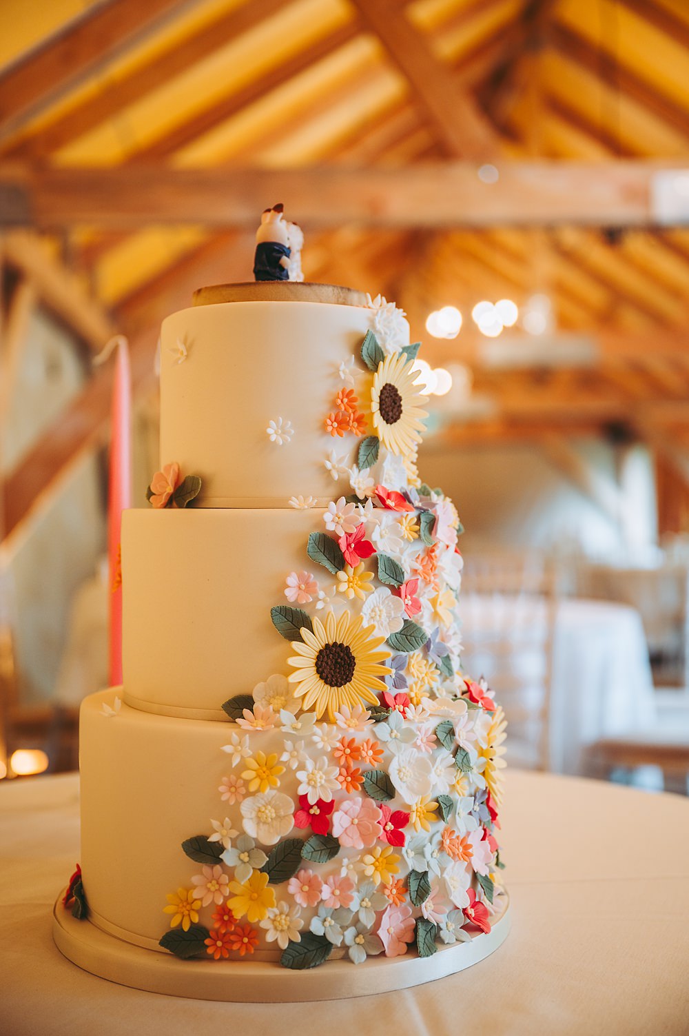 Manor House Wedding Cotswolds Cotswold Pictures 3 Tier Colourful Floral Cake