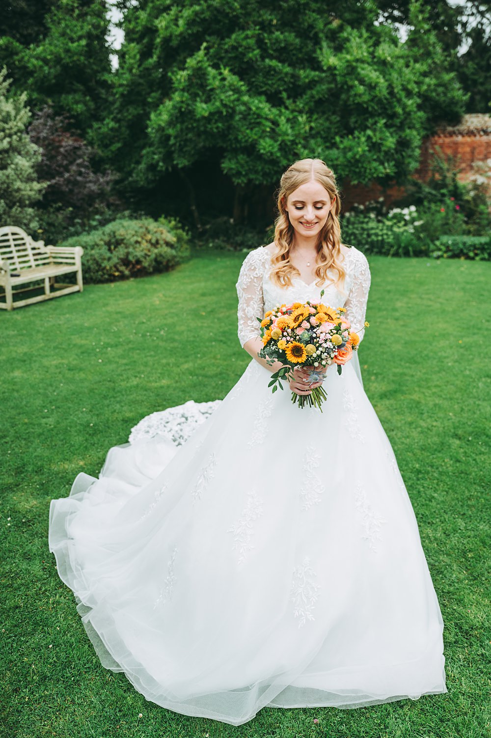Manor House Wedding Cotswolds Cotswold Pictures Lace Long Sleeve Dress Bride