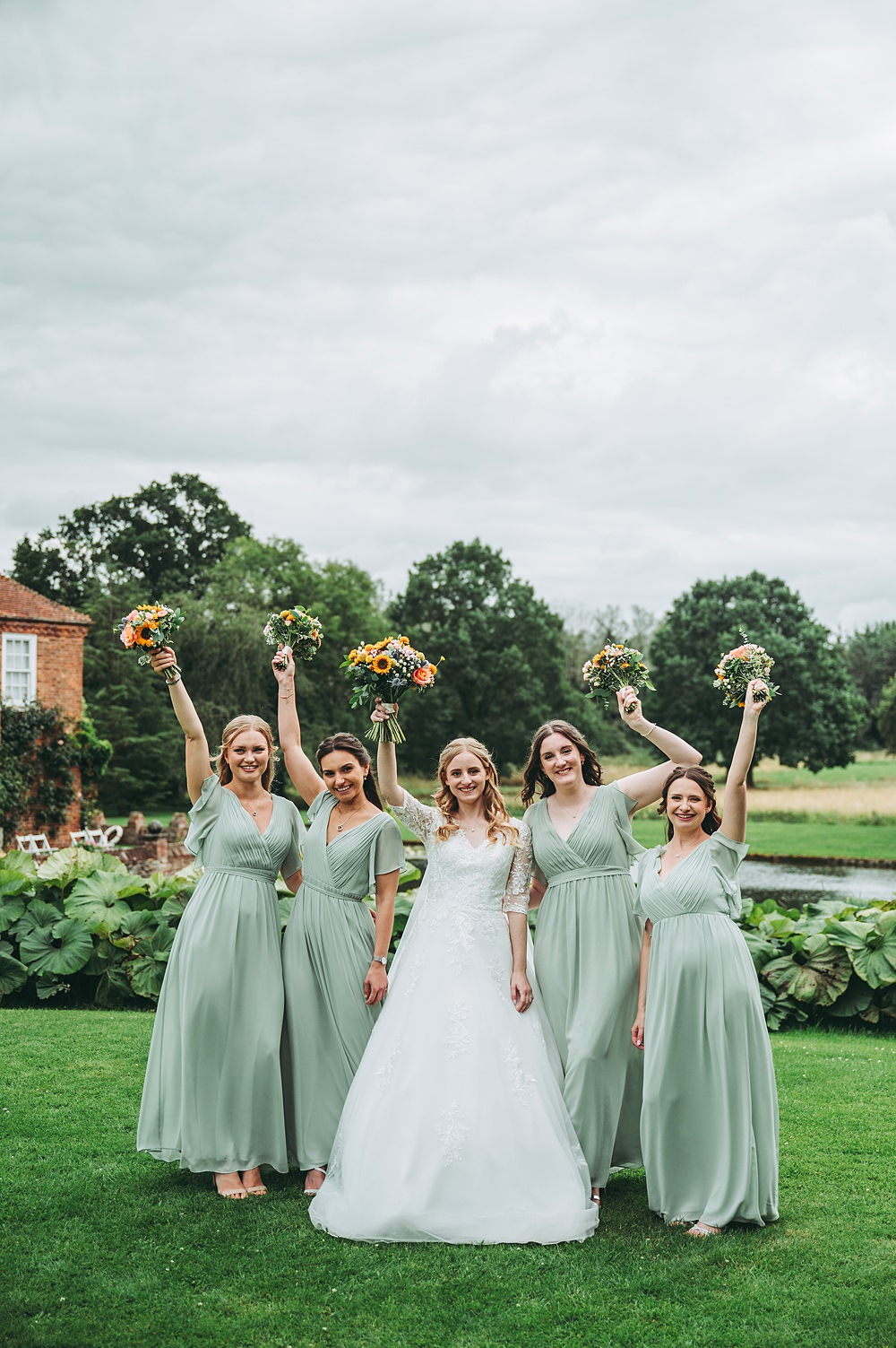 Manor House Wedding Cotswolds Cotswold Pictures Sage Green Bridesmaid Dresses