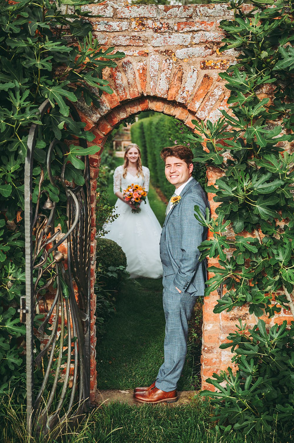 Manor House Wedding Cotswolds Cotswold Pictures Groom Suit Grey Green Tie