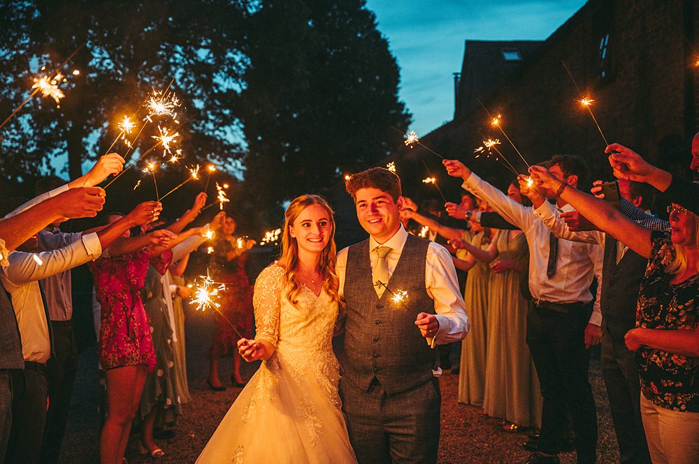 Manor House Wedding Cotswolds Cotswold Pictures Sparkler Exit