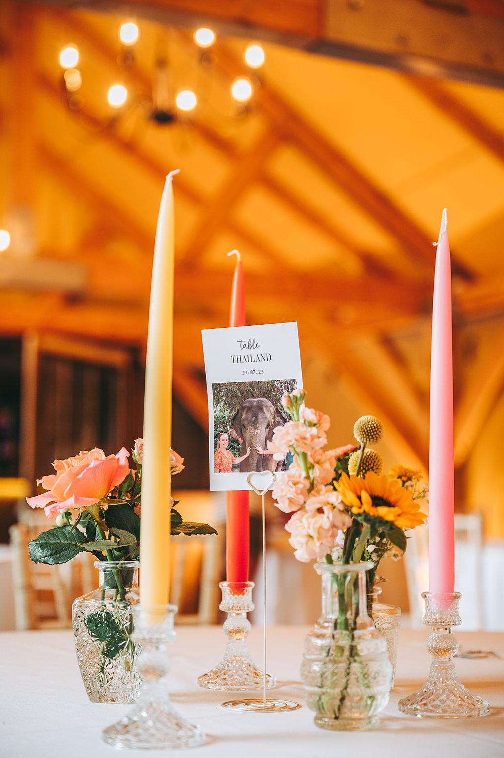 Manor House Wedding Cotswolds Cotswold Pictures Centrepiece Colourful Flowers Tall Candles