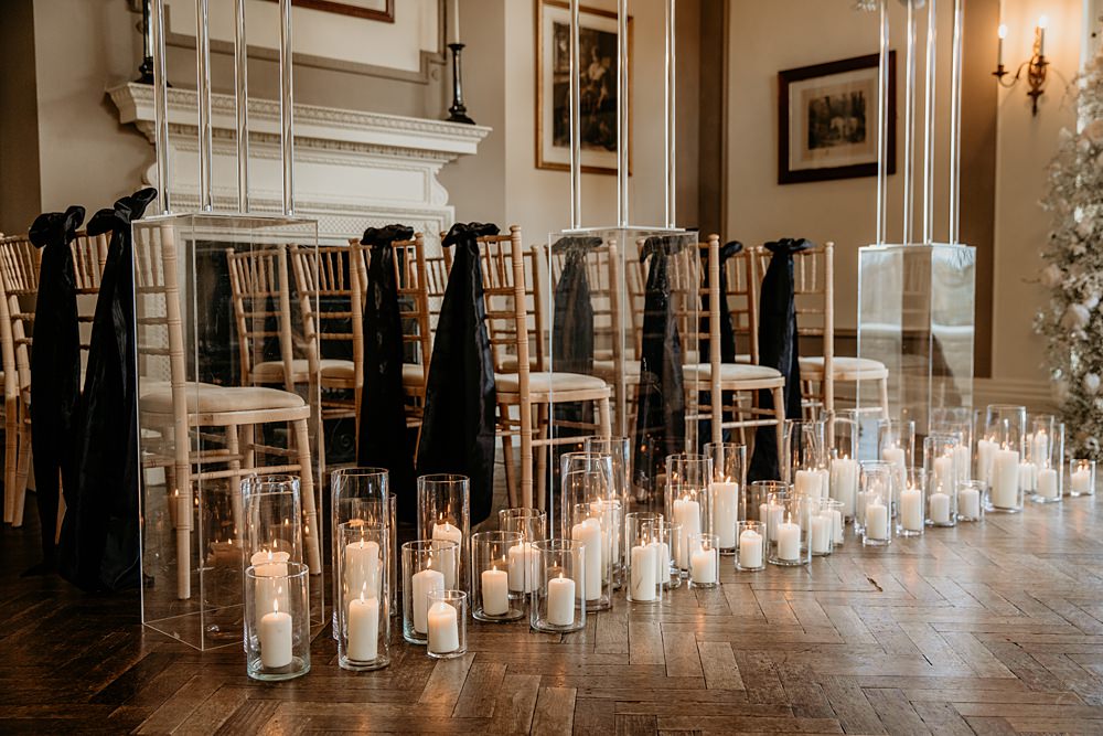 Black Bow Wedding Ideas Ginger Jam Photography Aisle Decor Candles