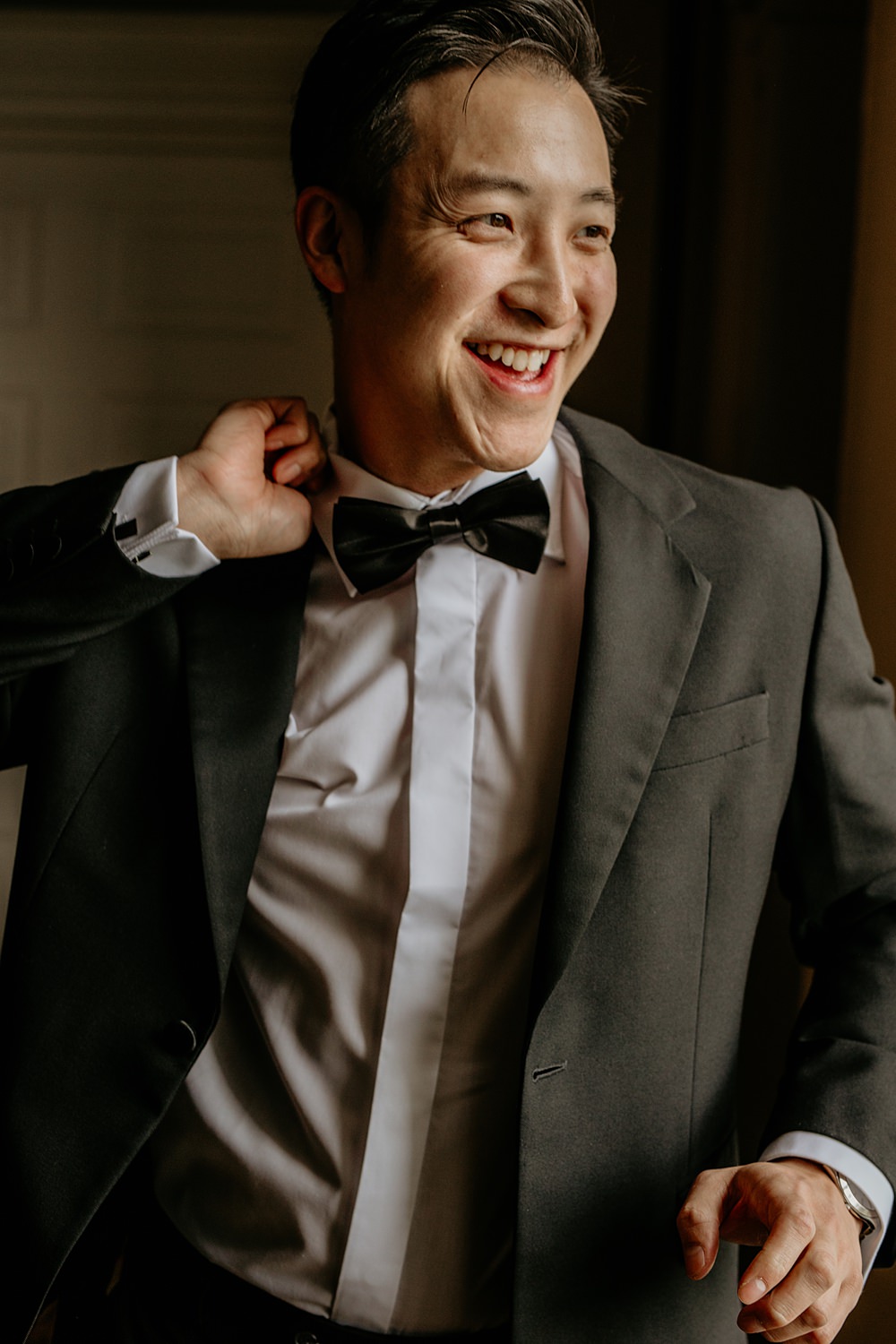 Black Bow Wedding Ideas Ginger Jam Photography Groom Black Suit Bow Tie Tuxedo