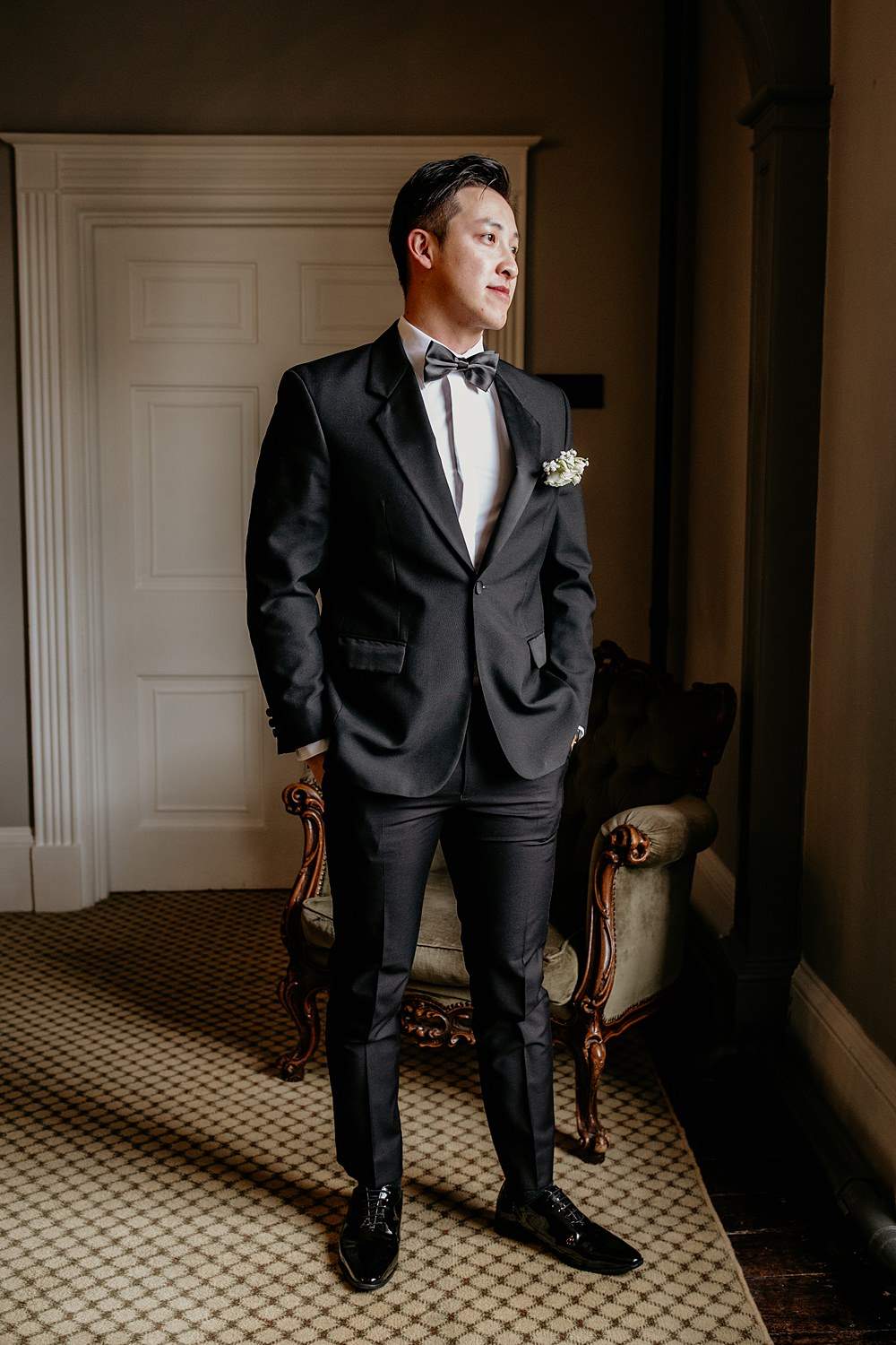 Black Bow Wedding Ideas Ginger Jam Photography Groom Black Suit Bow Tie Tuxedo