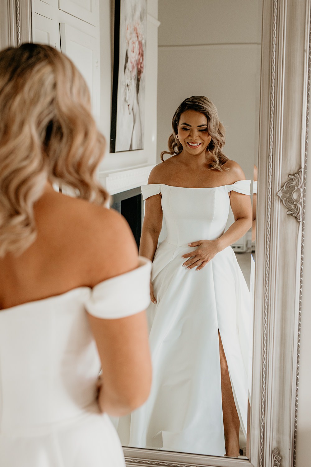 Black Bow Wedding Ideas Ginger Jam Photography Off Shoulder Gown Split Skirt Bride