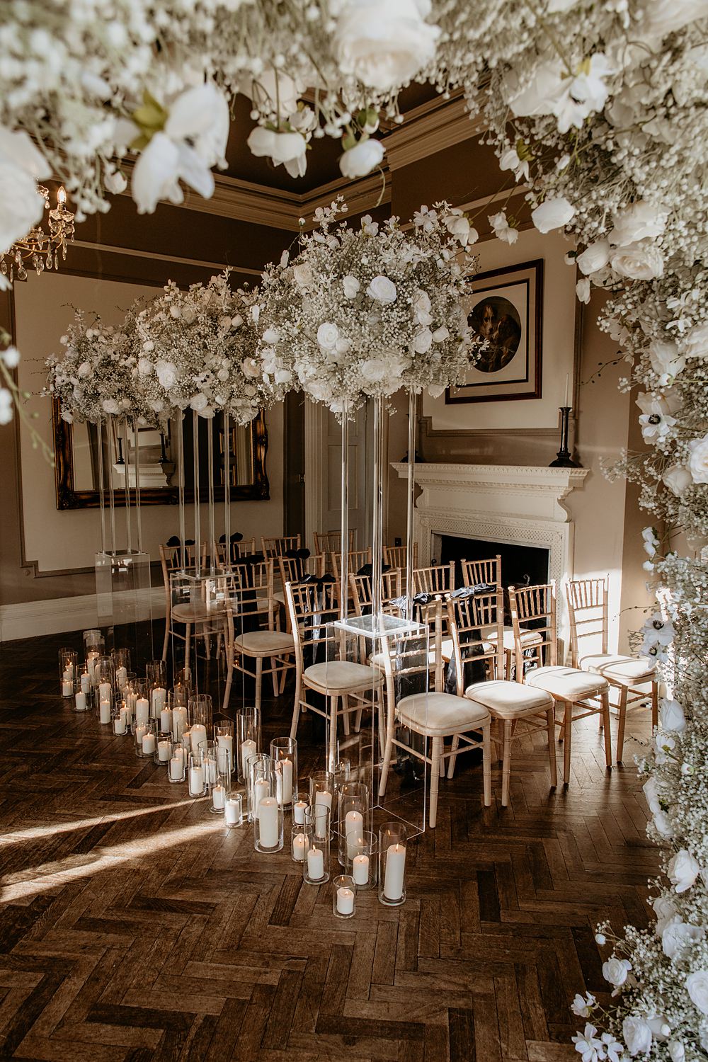 Black Bow Wedding Ideas Ginger Jam Photography Ceremony Aisle Decor White Flower Arch Candles Gypsophila White Rose