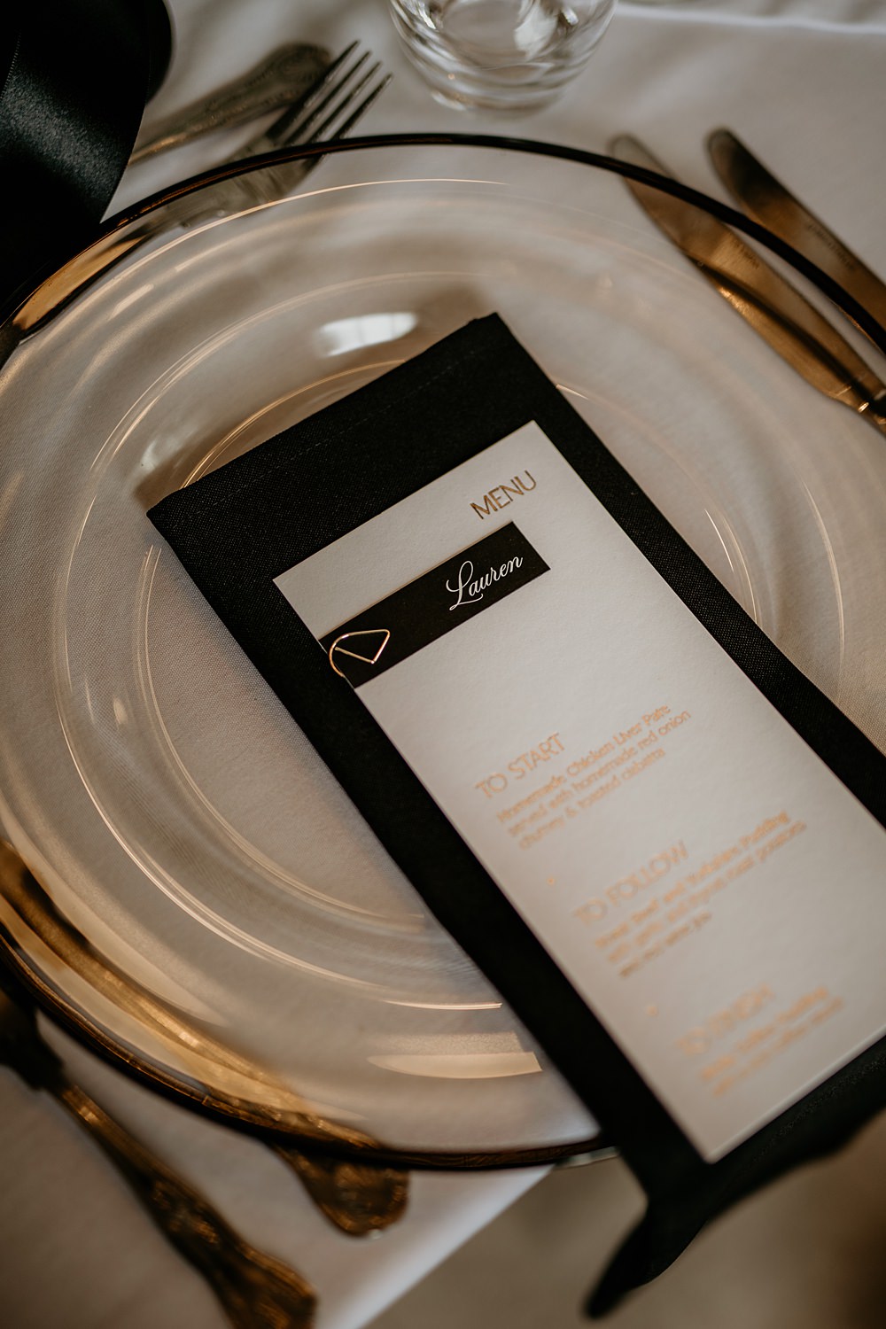 Black Bow Wedding Ideas Ginger Jam Photography Menu Card Place Setting