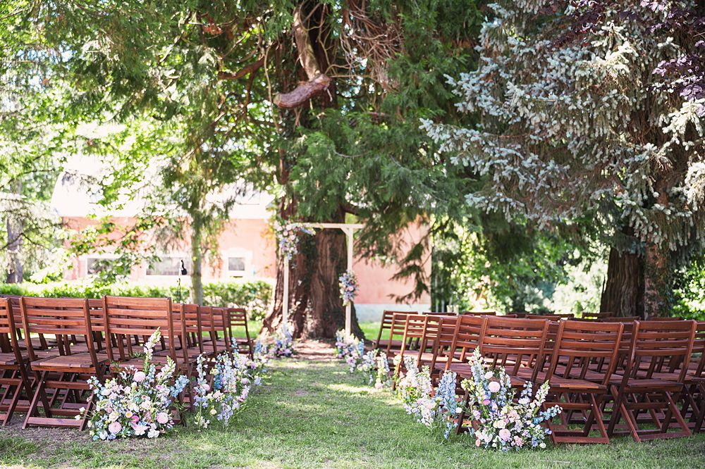 Chateau St. Michel Wedding Awardweddings Meadow Flower Aisle Outdoors Arch