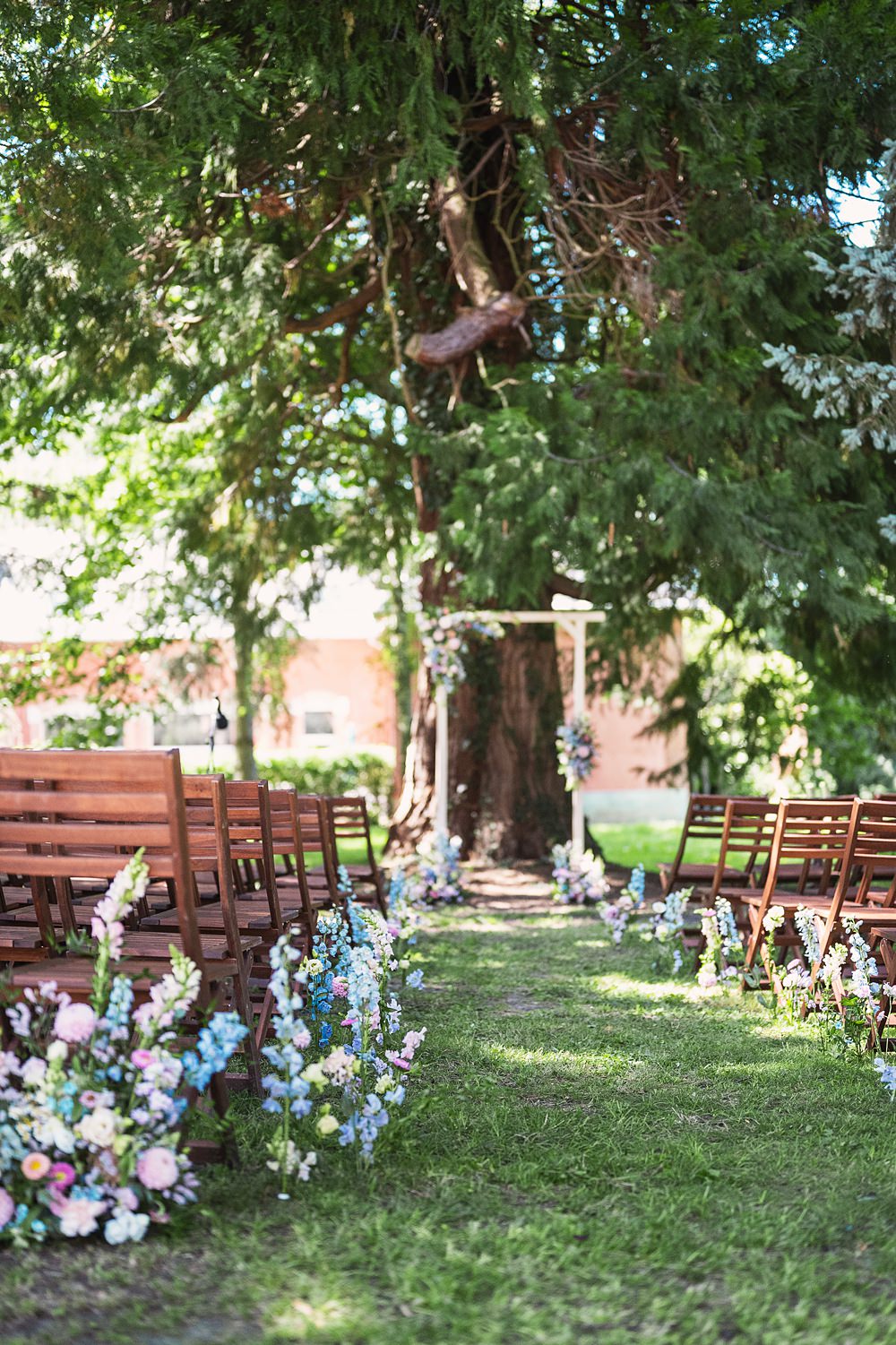 Chateau St. Michel Wedding Awardweddings Meadow Flower Aisle Outdoors Arch