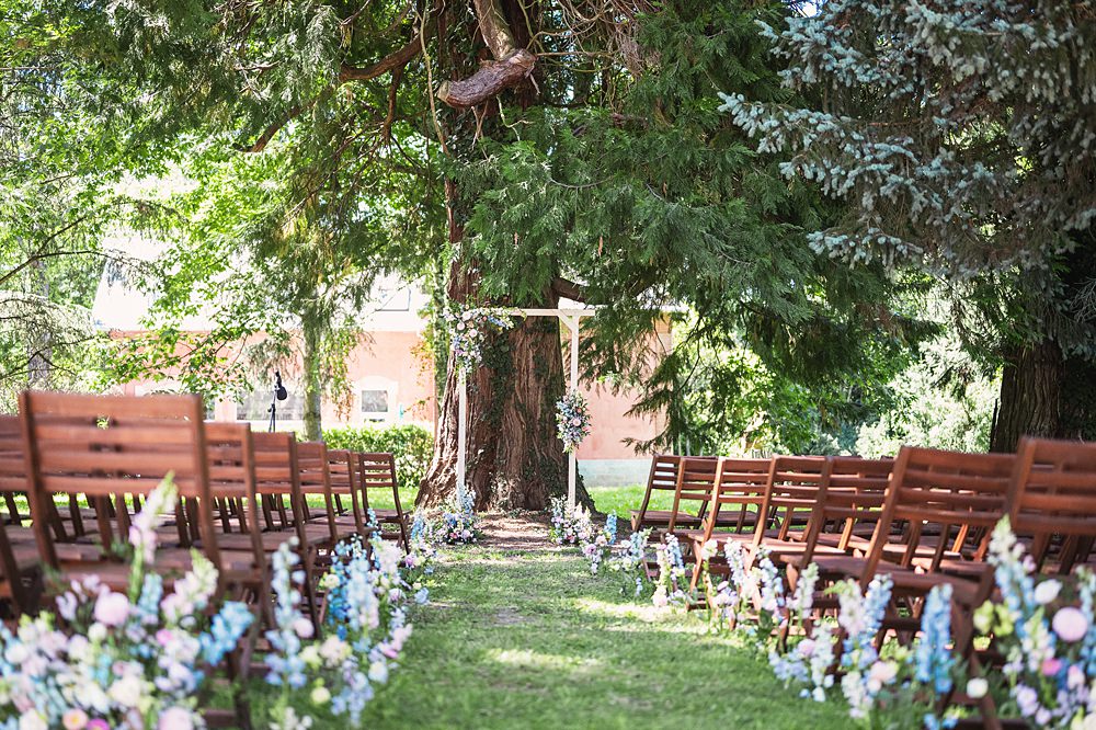 Chateau St. Michel Wedding Awardweddings Meadow Flower Aisle Outdoors Arch