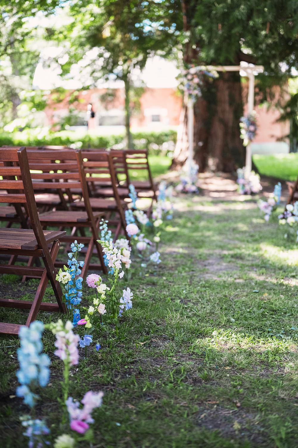 Chateau St. Michel Wedding Awardweddings Meadow Flower Aisle Outdoors Arch