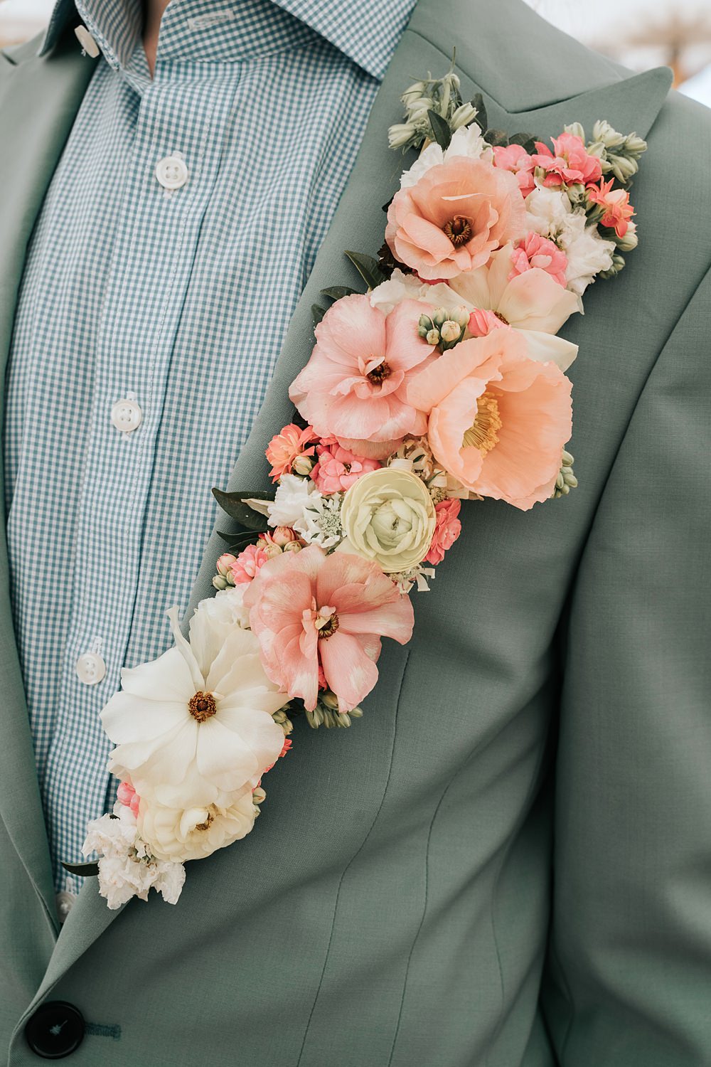 Cottagecore Wedding Ideas Melanie Barnfield Photography Groom Lapel Flowers Colourful Pastel