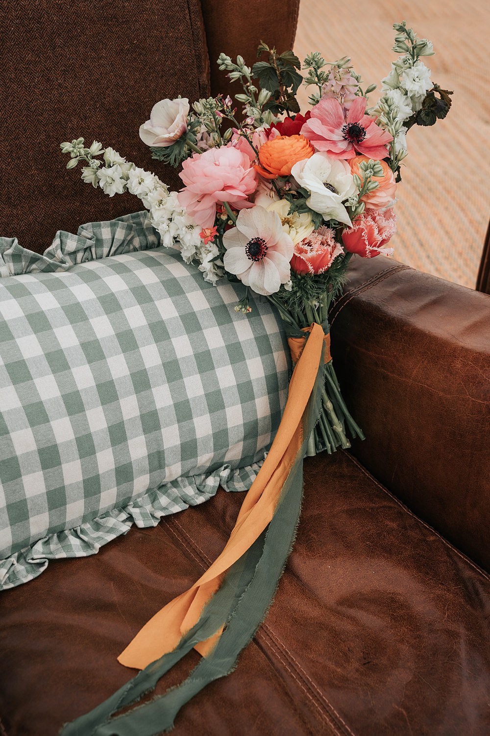 Cottagecore Wedding Ideas Melanie Barnfield Photography Groom Bouquet Flowers Colourful Spring Pastel