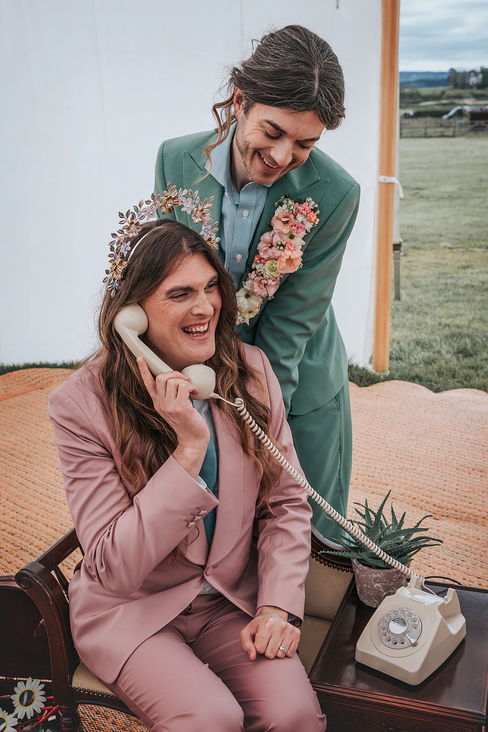 Cottagecore Wedding Ideas Melanie Barnfield Photography Audio Guest Book Telephone