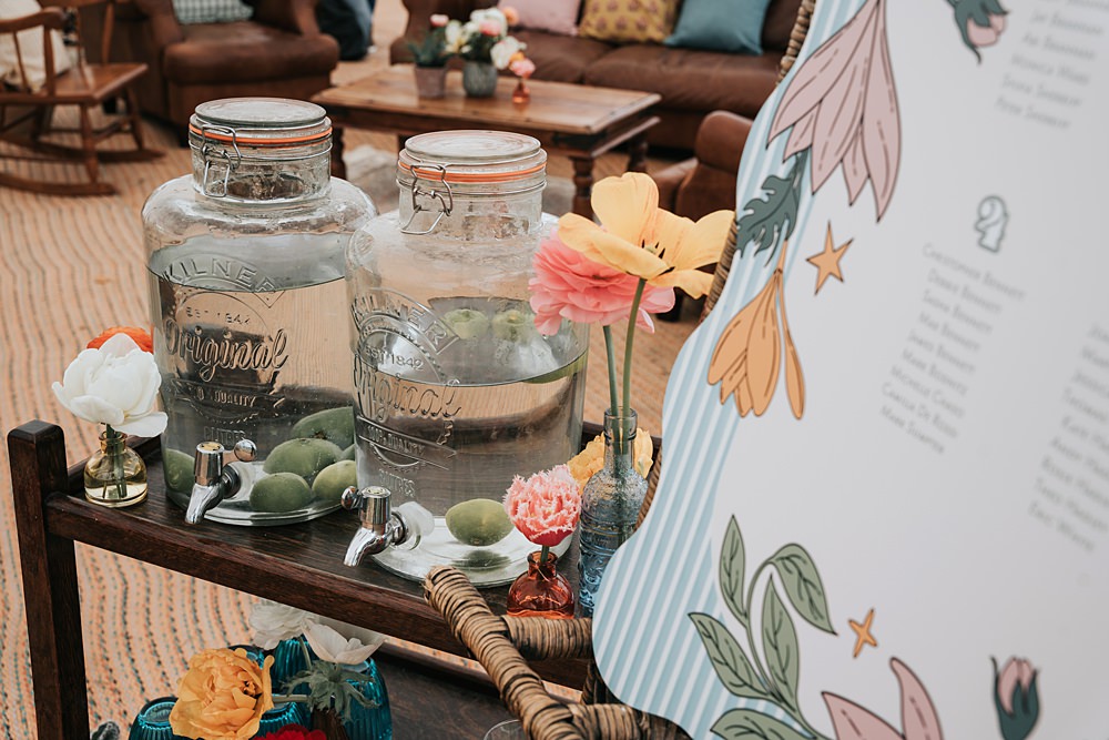 Cottagecore Wedding Ideas Melanie Barnfield Photography Drink Dispensers