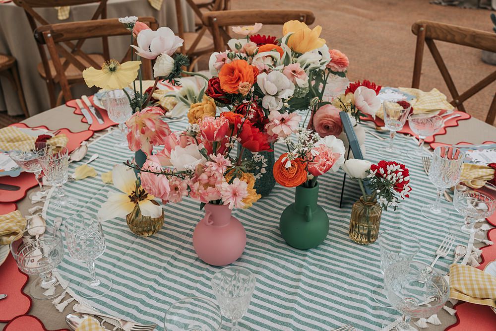 Cottagecore Wedding Ideas Melanie Barnfield Photography Centrepiece Flowers Colourful