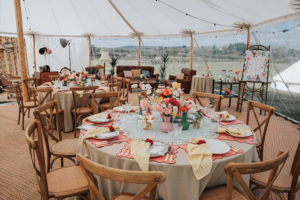 Cottagecore Wedding Ideas Melanie Barnfield Photography Handfasting Ceremony Pole Tent Marquee