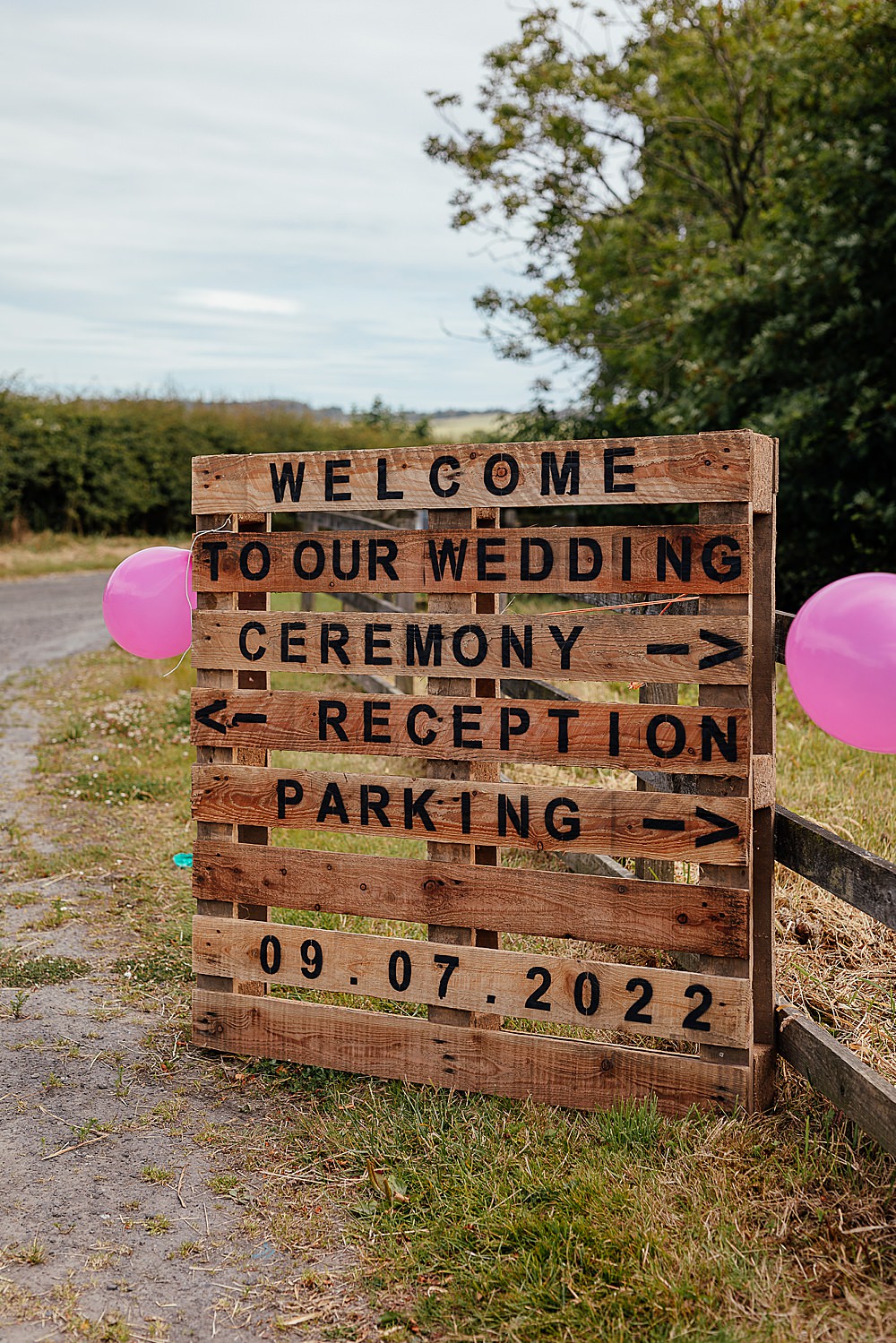 Fife Farm Wedding Joy Story Photo Wooden Pallet Welcome Sign