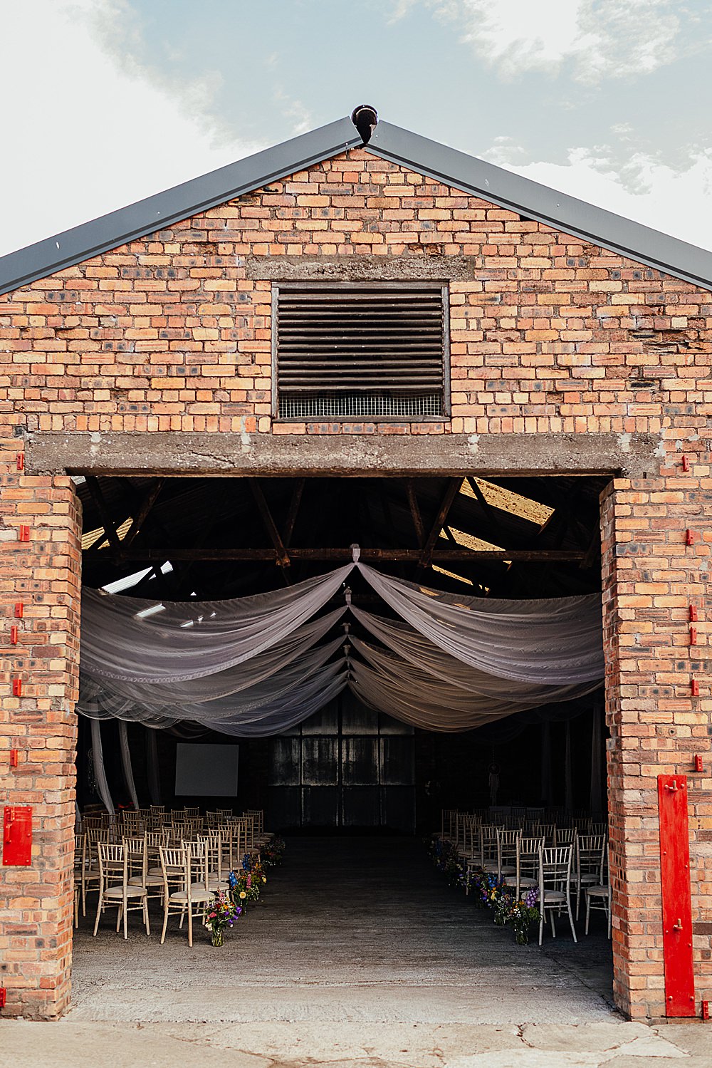 Fife Farm Wedding Joy Story Photo Barn Drapes Decor Ceremony Flowers