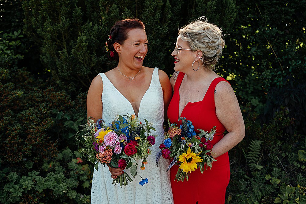 Fife Farm Wedding Joy Story Photo Red Bridesmaid Dress Short