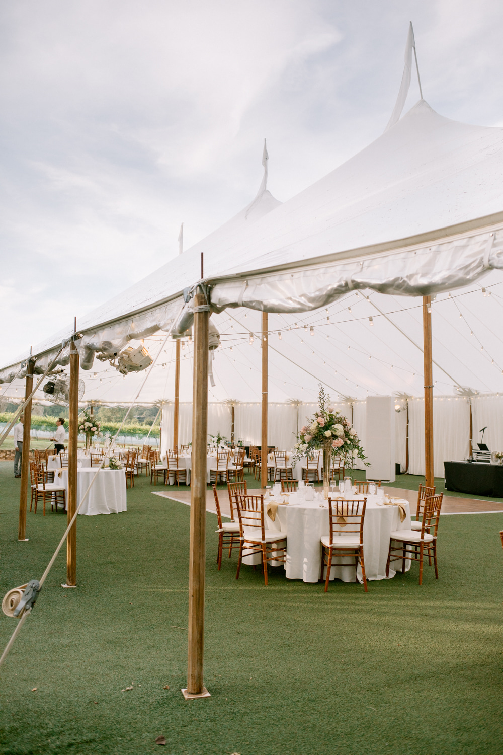 Keswick Vineyards Wedding The Smiths Photography Pole Tent Marquee Open Side Decor