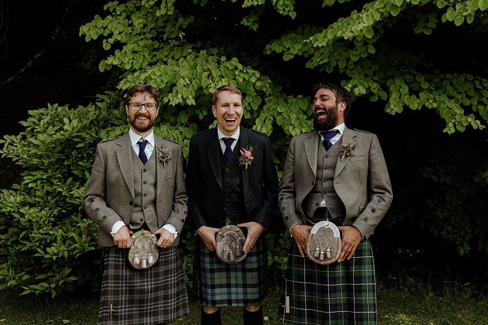Perthshire Barn Wedding Nicola Stewart Photography Groom Groomsmen Kilts