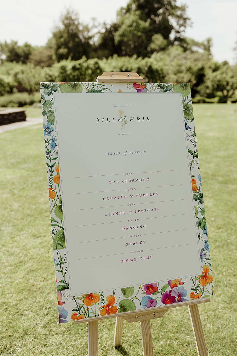 Perthshire Barn Wedding Nicola Stewart Photography Floral Welcome Sign Timeline