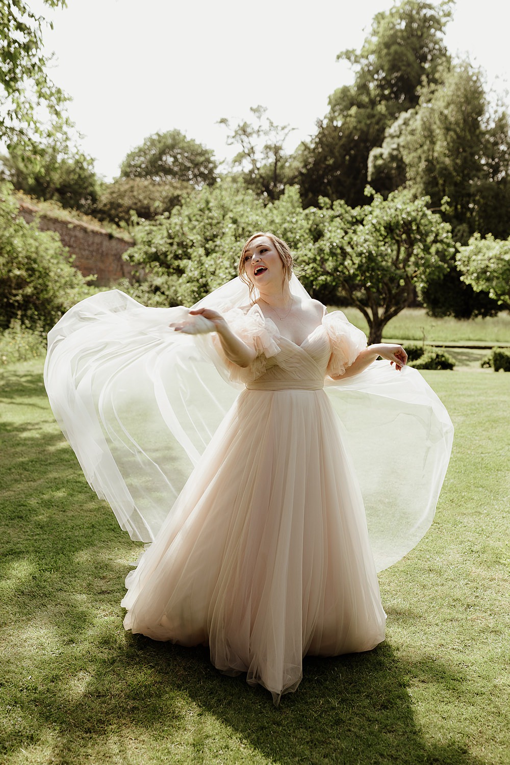 Perthshire Barn Wedding Nicola Stewart Photography Nicole Milano Tulle Dress Bride Ruffle Sleeve